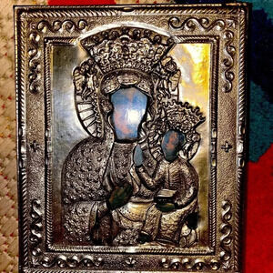 Vintage Icon - silver hammered plaque - religious Christ on a cloth WALL…